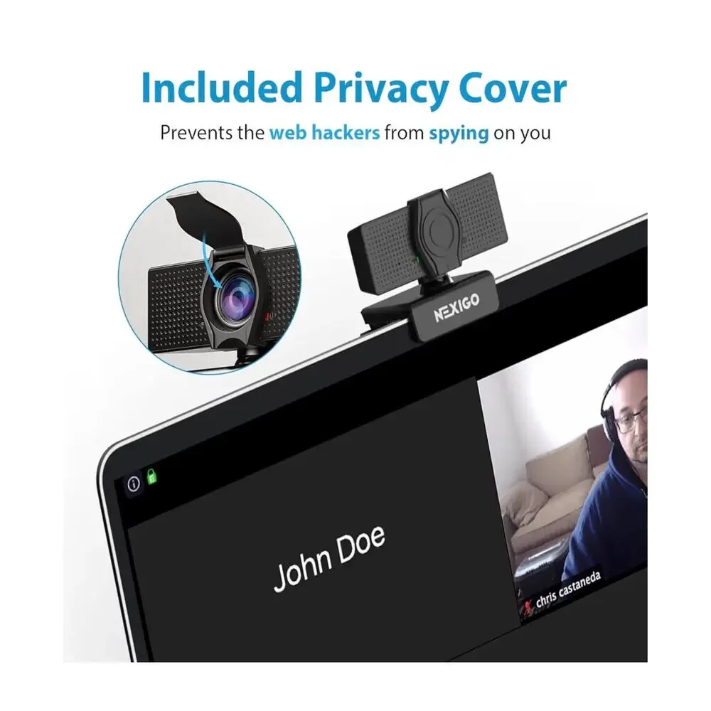 NexiGo N60 1080P Webcam with Microphone & Privacy Cover